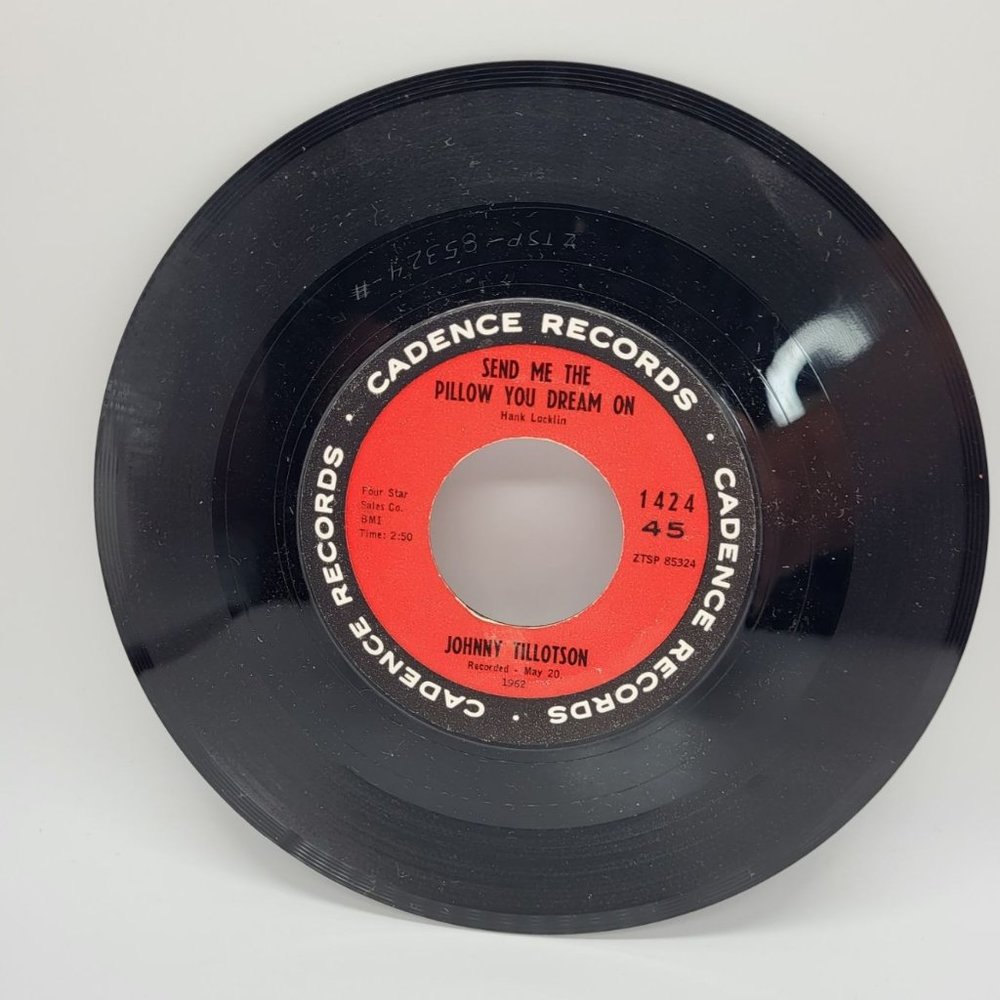 Vtg Vinyl 45 RPM Johnny Tillotson Send Me The Pillow You Dream On What'll I Do